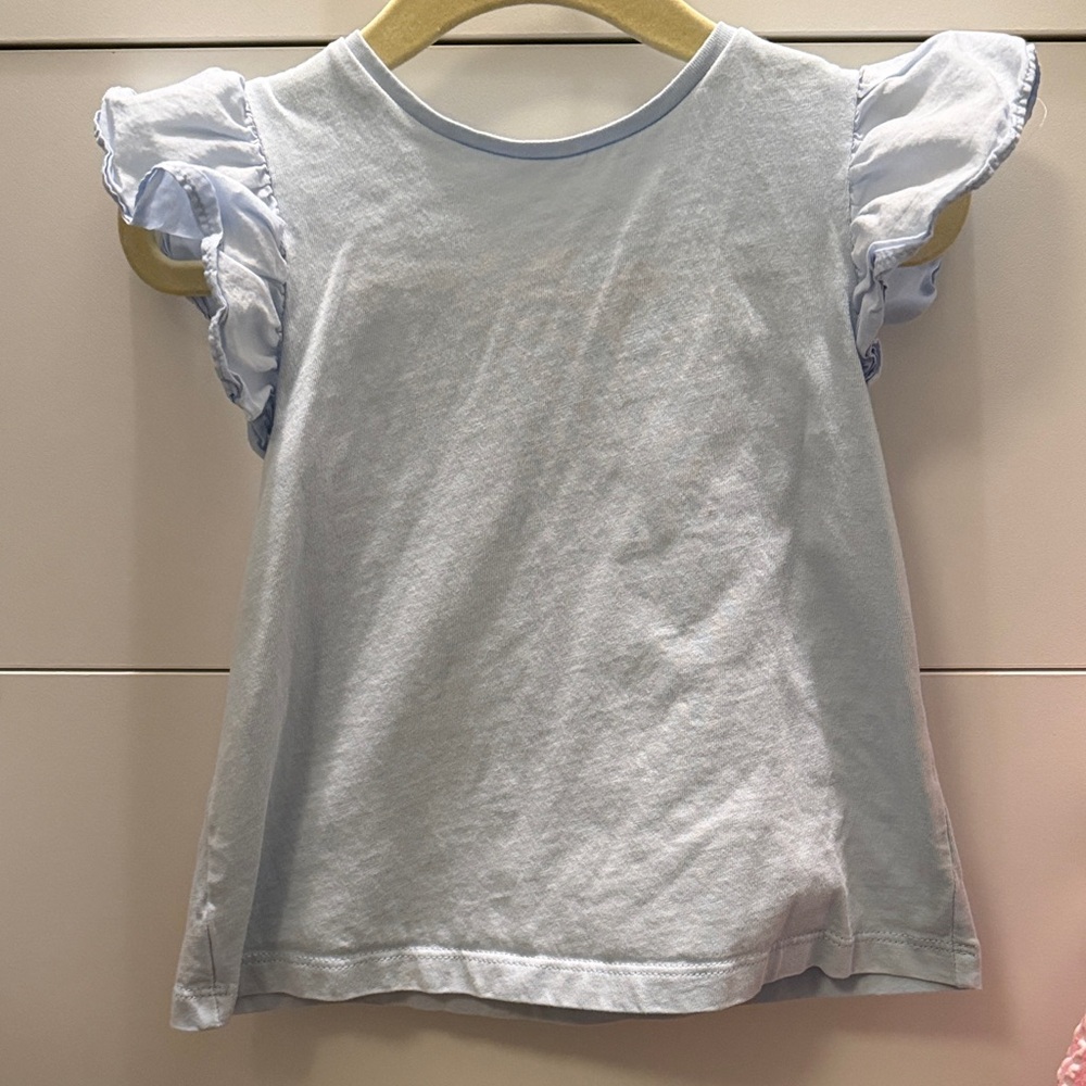 Jacadi Light Blue Flutter Sleeve Tee